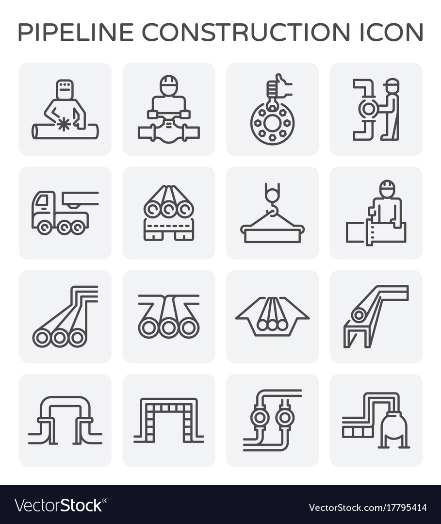 Pipeline construction icon Royalty Free Vector Image