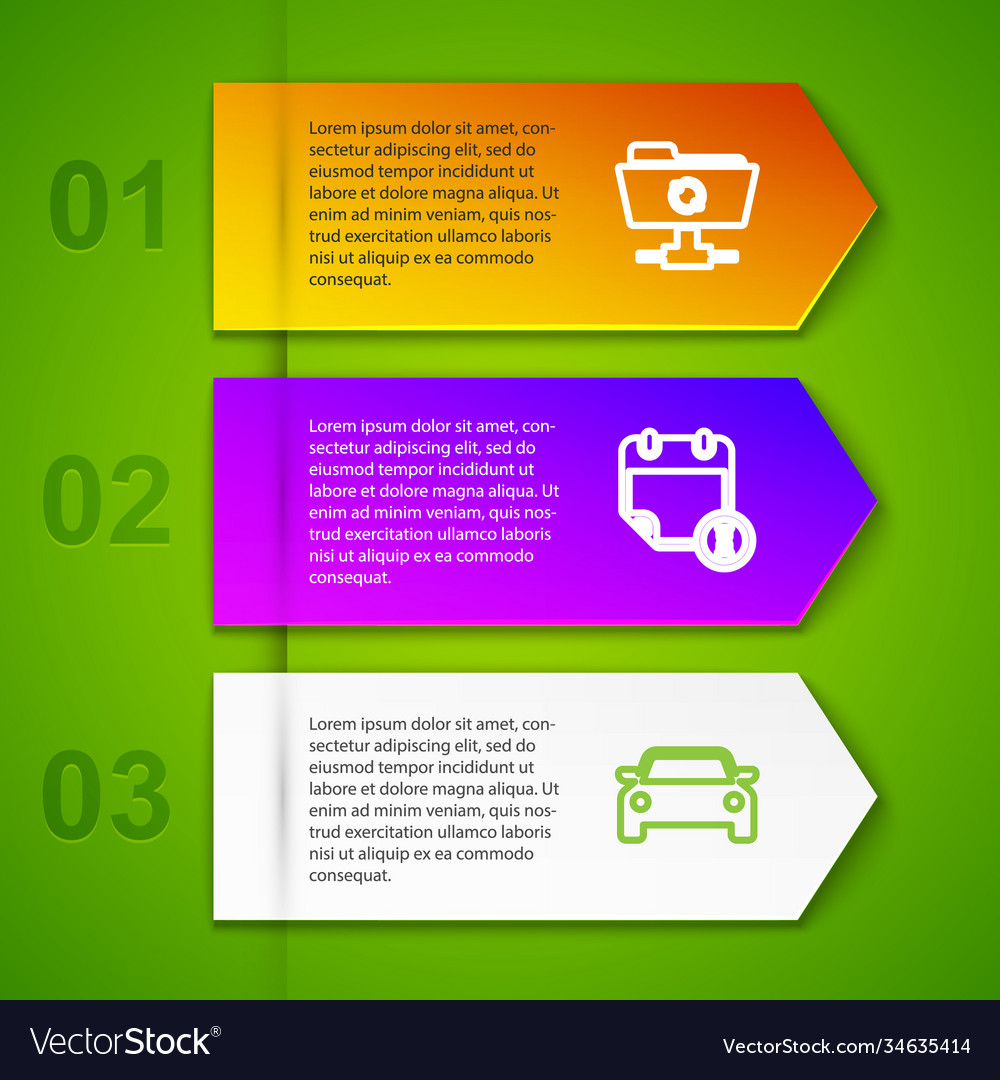 Set line ftp sync refresh calendar and clock car vector image Set line ftp sync refresh calendar and clock car