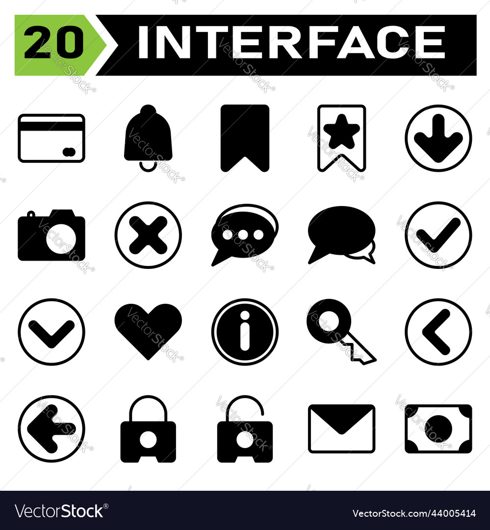 User interface icon set include bank debit vector image User interface icon set include bank debit