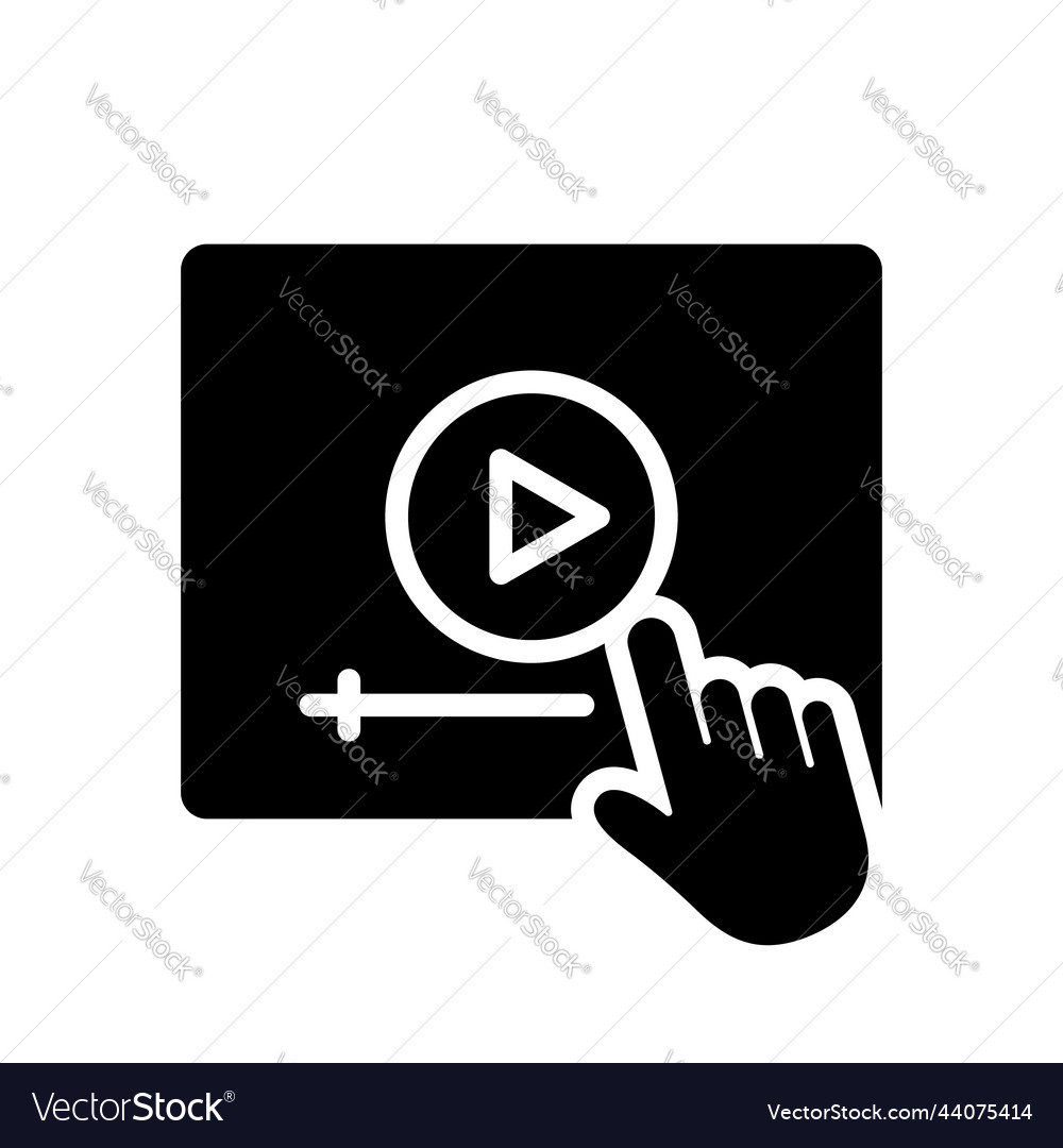 Video tutorials silhouette icon player vector image Video tutorials silhouette icon player