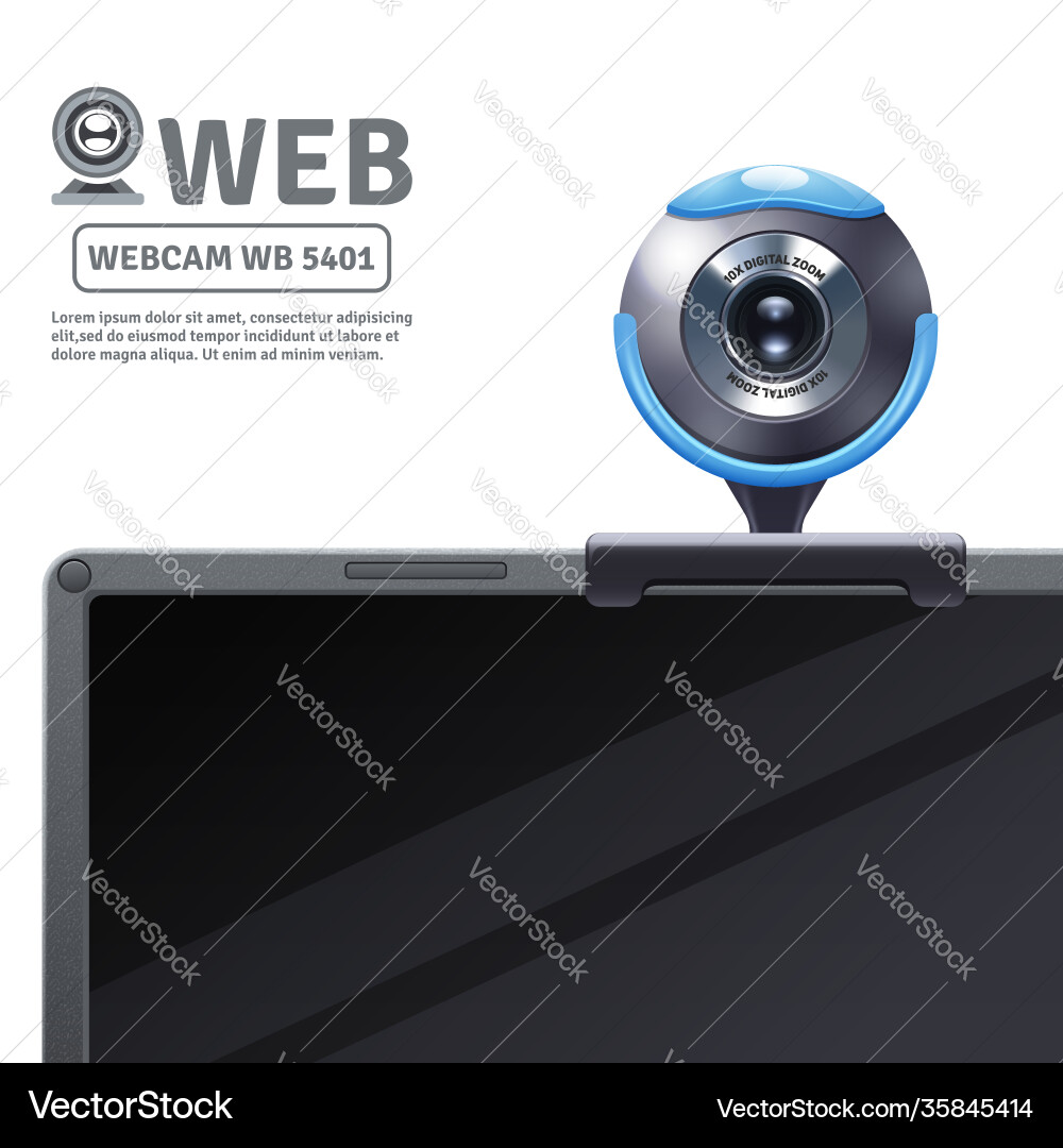 Webcam on computer Royalty Free Vector Image - VectorStock