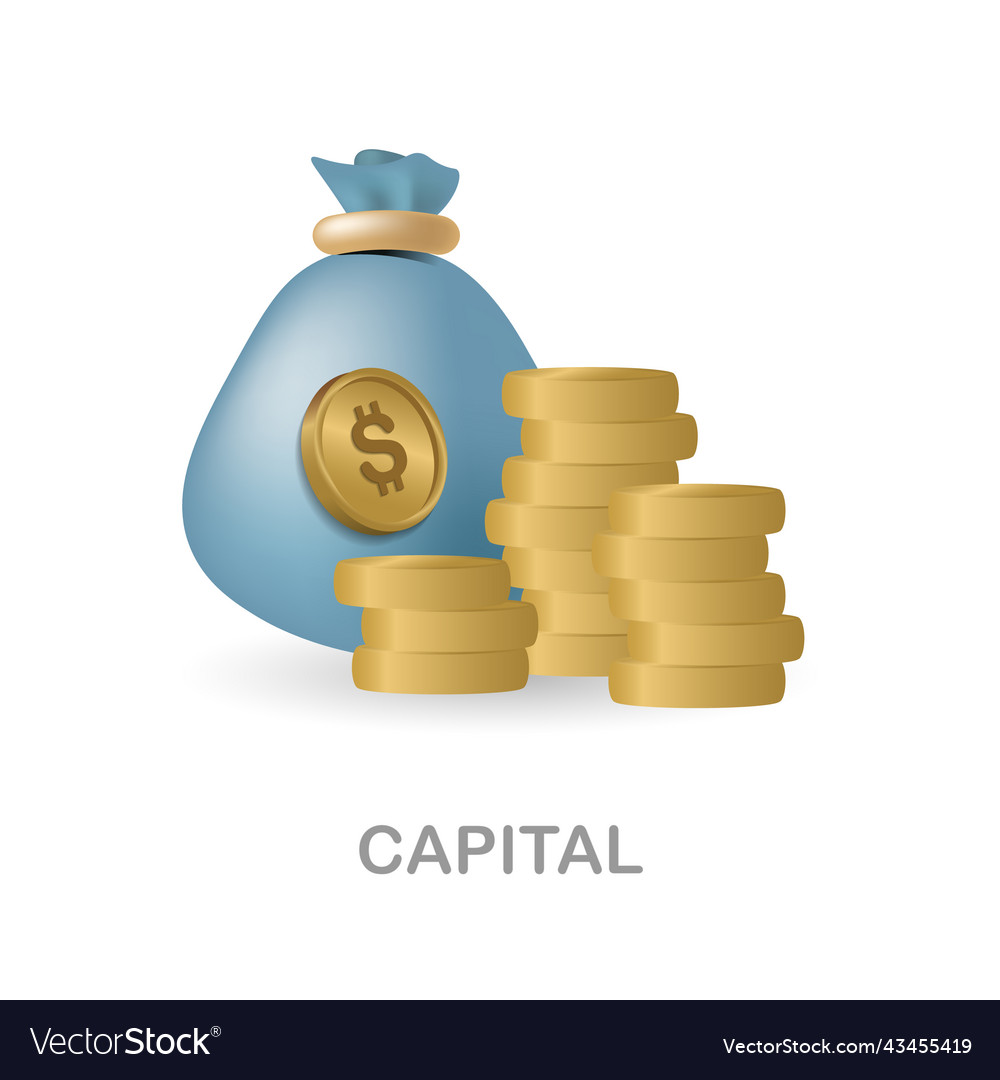 Capital icon 3d from economic collection creative