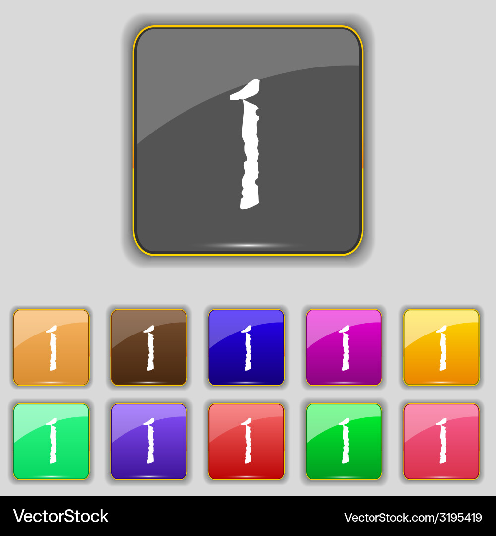 First place award sign winner symbol step one set Vector Image