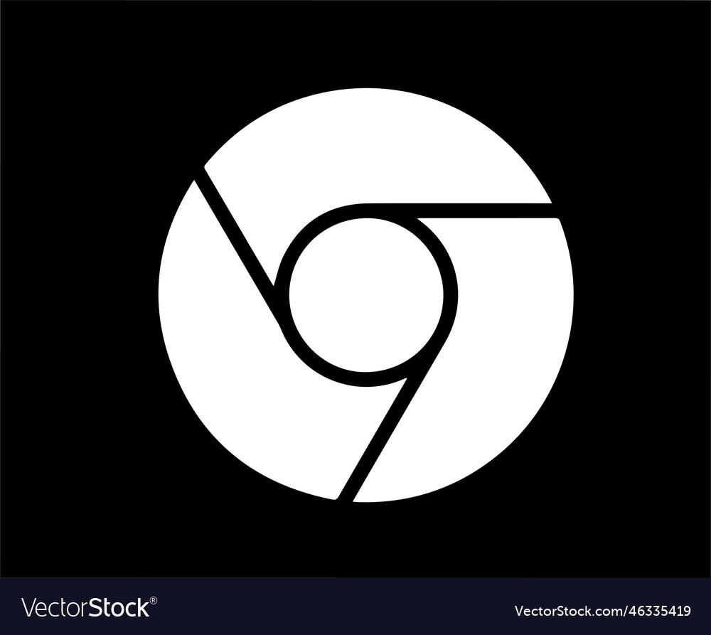 Google chrome symbol logo black and white design Vector Image