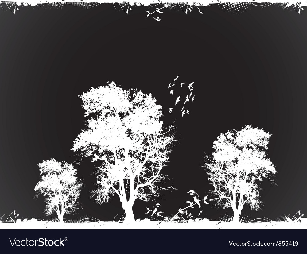 Grunge background with trees