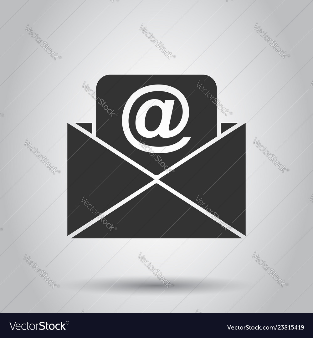 Mail envelope icon in flat style email message vector image Mail envelope icon in flat style email message