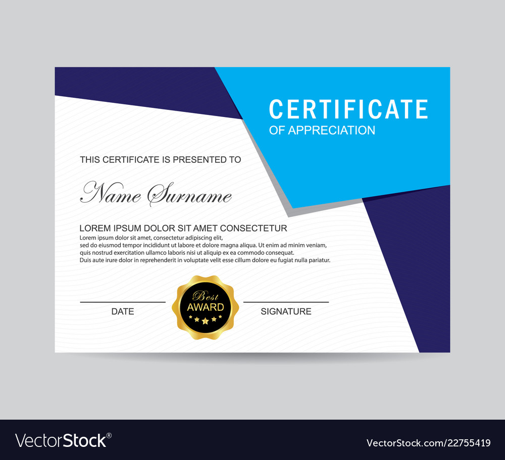 Modern Certificate Royalty Free Vector Image - Vectorstock