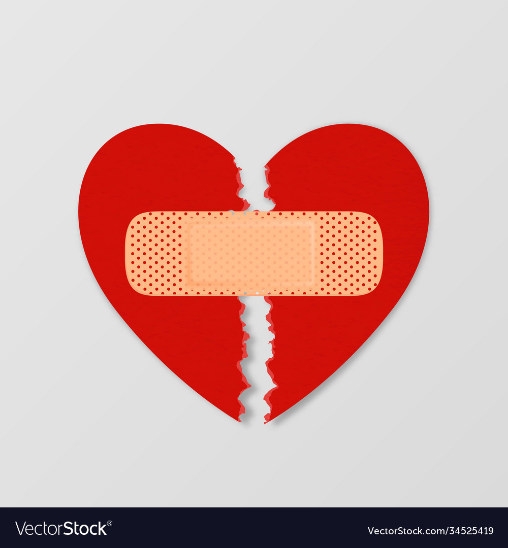 Realistic paper textured torn heart with Vector Image