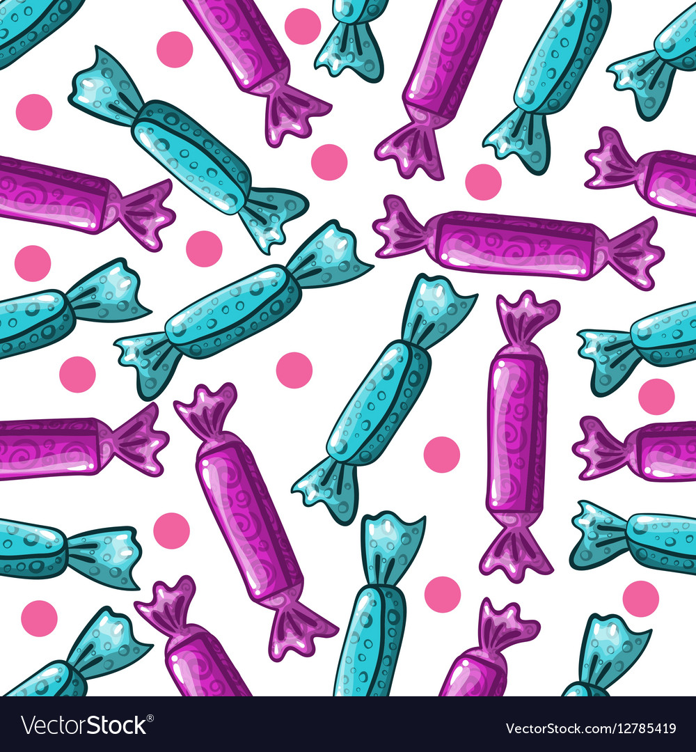 Seamless pattern with candy