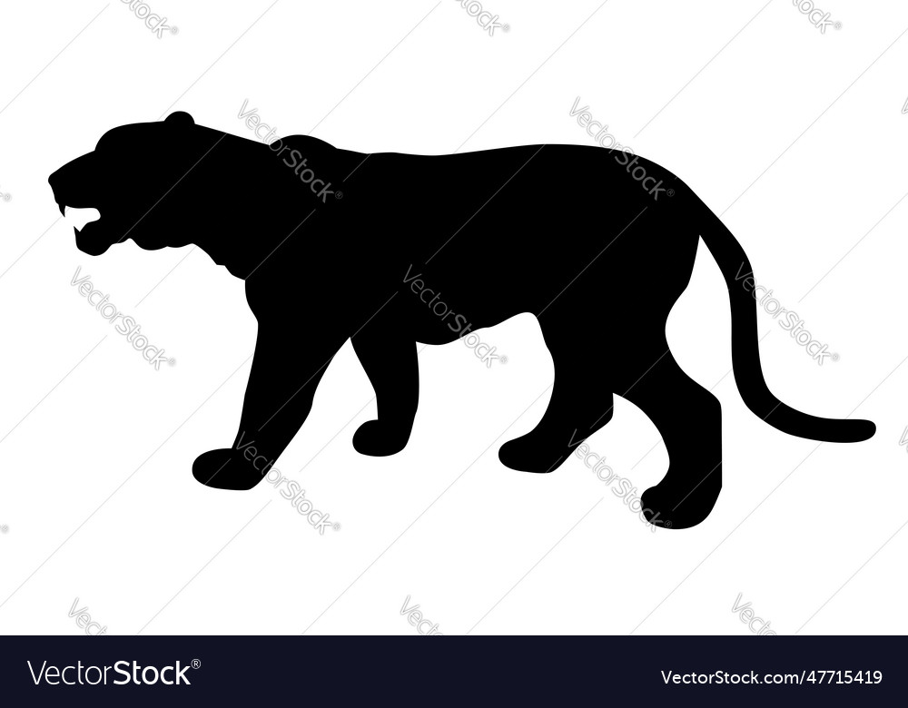 Simple silhouette tiger or big deer isolated