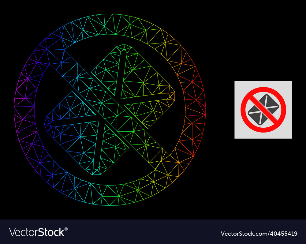 Spectral gradient polygonal mesh censored mail vector image Spectral gradient polygonal mesh censored mail