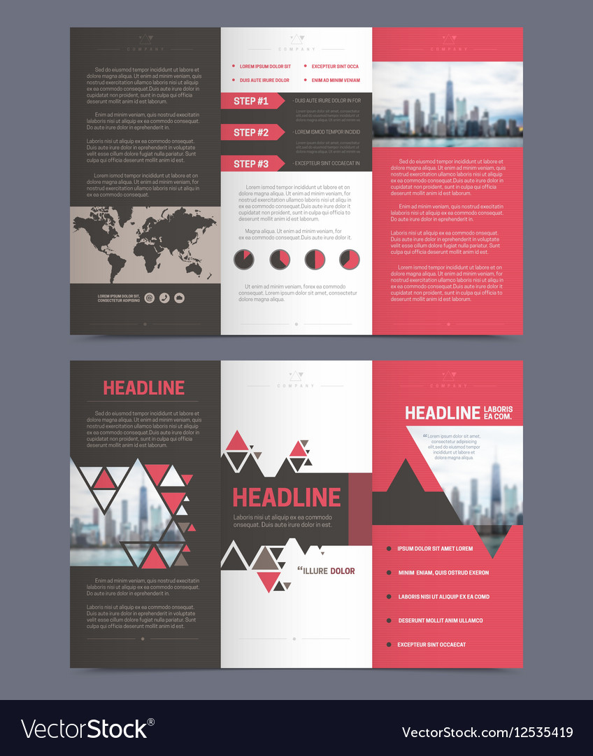 three fold flyer template royalty free vector image