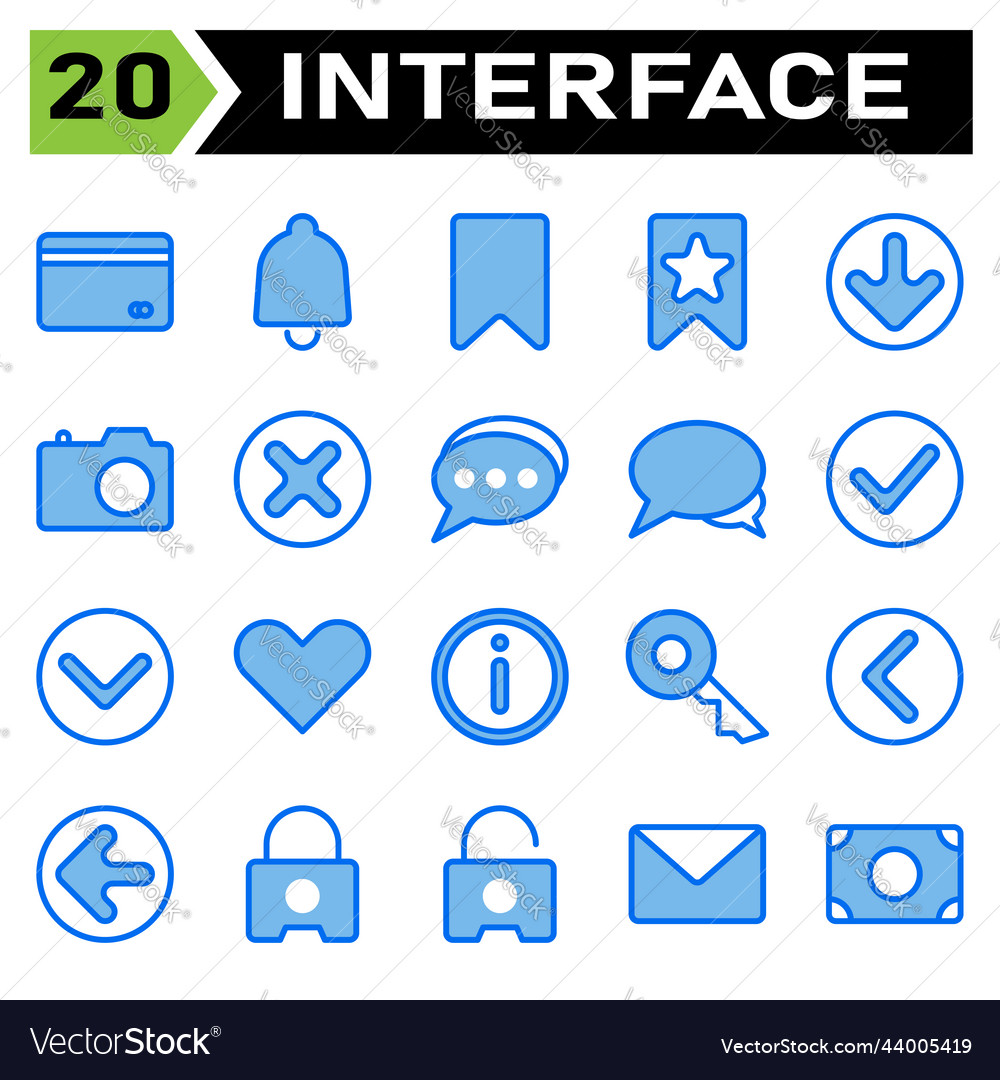 User interface icon set include bank debit