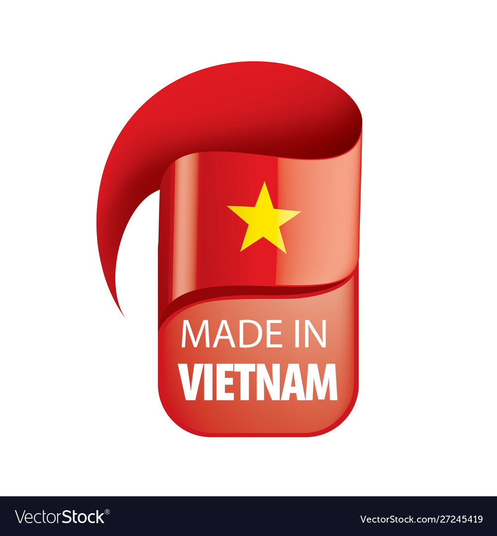 Vietnam Flagge auf einem weißen