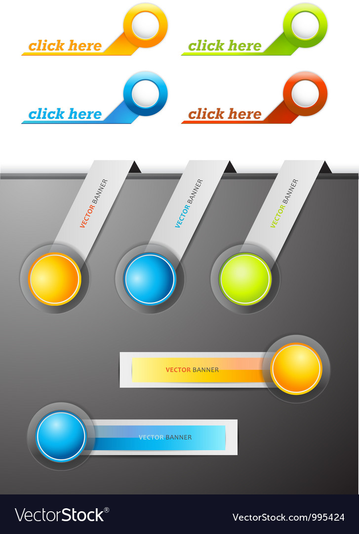 Banners with numbers and place for own text