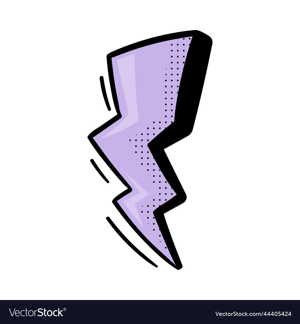 Lightning purple arrow with pointed end and zigzag vector image Lightning purple arrow with pointed end and zigzag