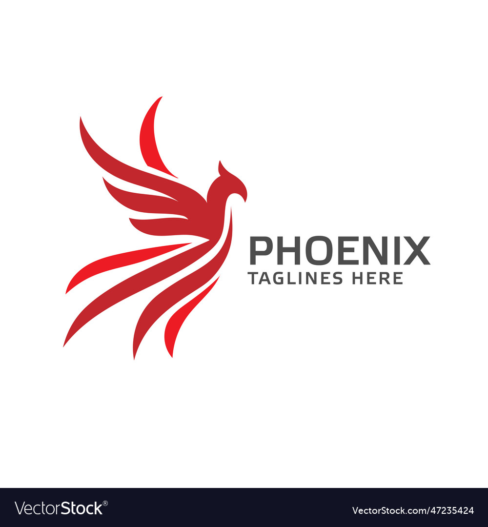 Phoenix logo creative logo of mythological bird Vector Image