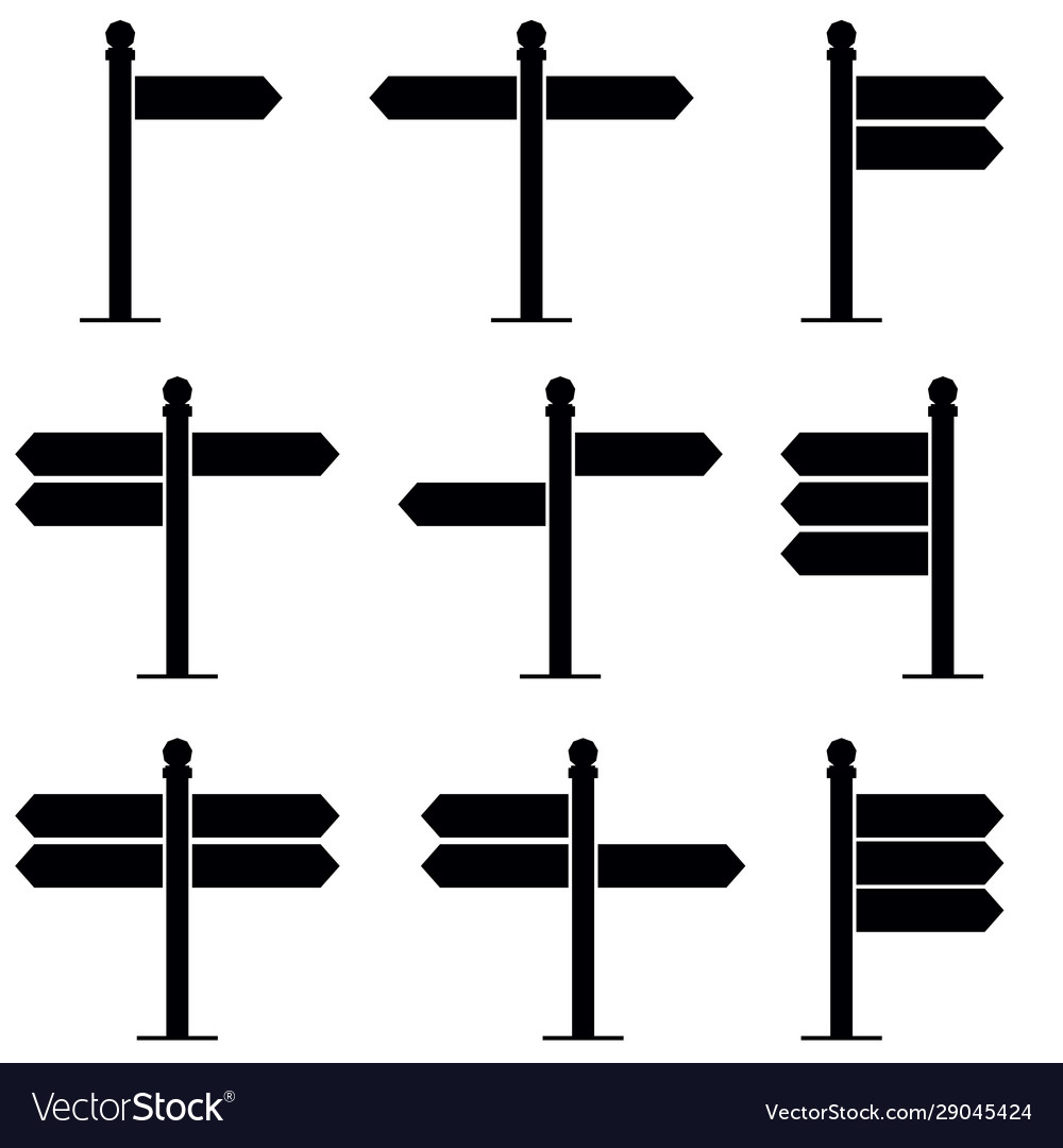 Pointer direction sign icon