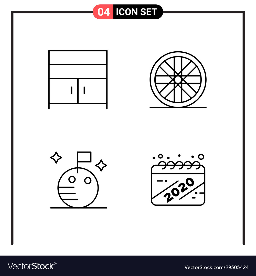 Set 4 line style icons for web and mobile vector image Set 4 line style icons for web and mobile
