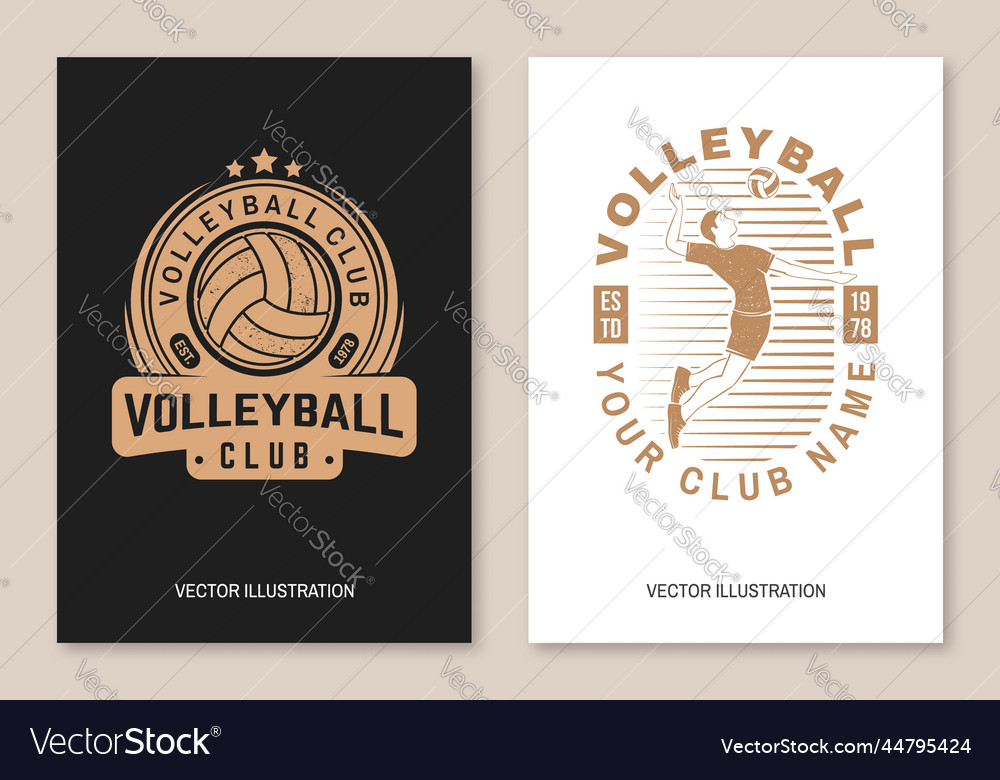 Set of volleyball club flyer brochure banner Vector Image