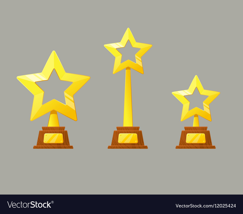 Winner gold cup Trophy star icon Royalty Free Vector Image