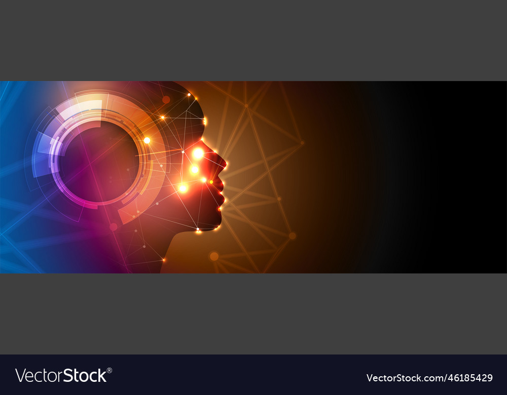 Artificial intelligence technology web background vector image Artificial intelligence technology web background