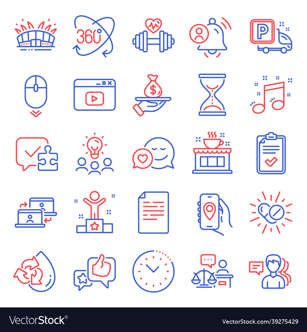 Business icons set included icon as scroll down vector image Business icons set included icon as scroll down