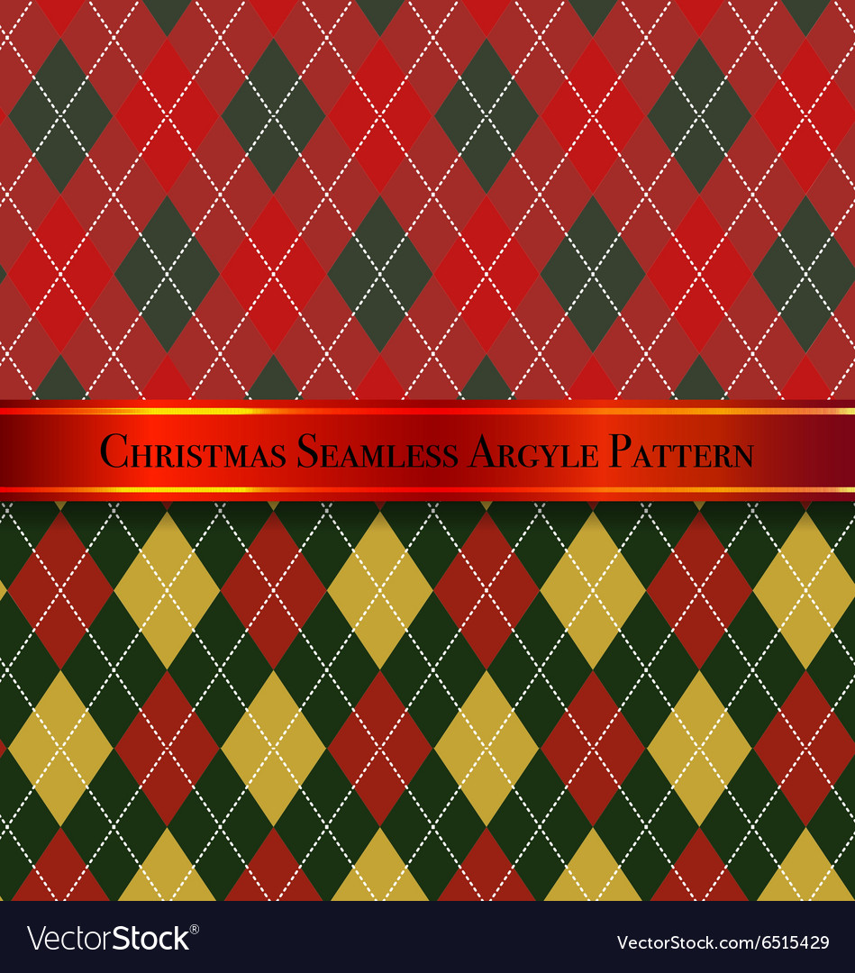 Christmas seamless argyle pattern design set 6