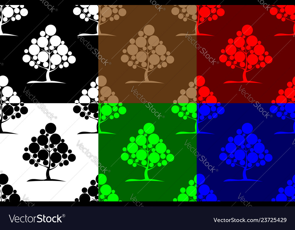 Deciduous tree seamless pattern vector image Deciduous tree seamless pattern