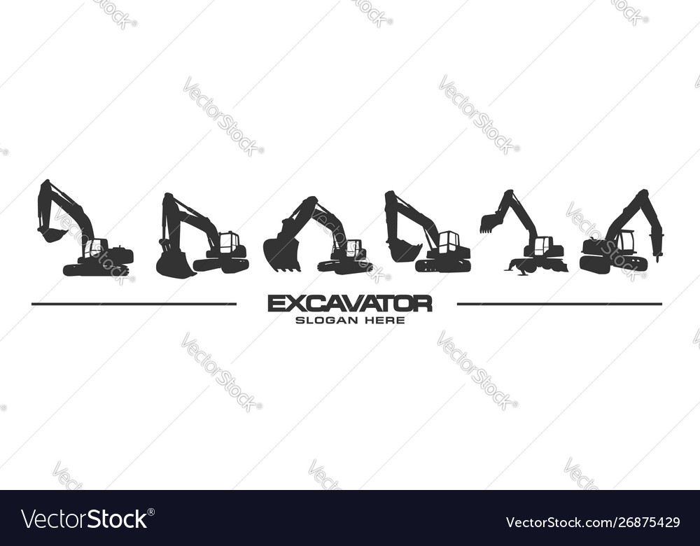 Excavator logo template heavy equipment