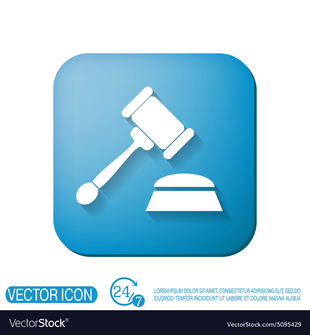 Gavel icon law symbol of justice and judgment