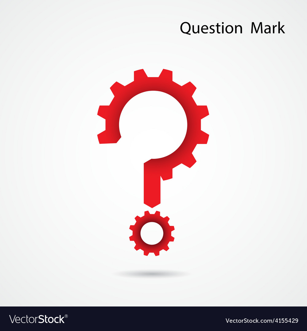 Gear question mark on background