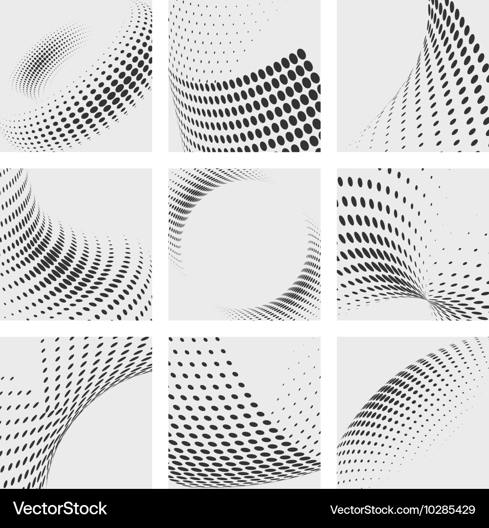 Halftone dots effects backgrounds set dot Vector Image