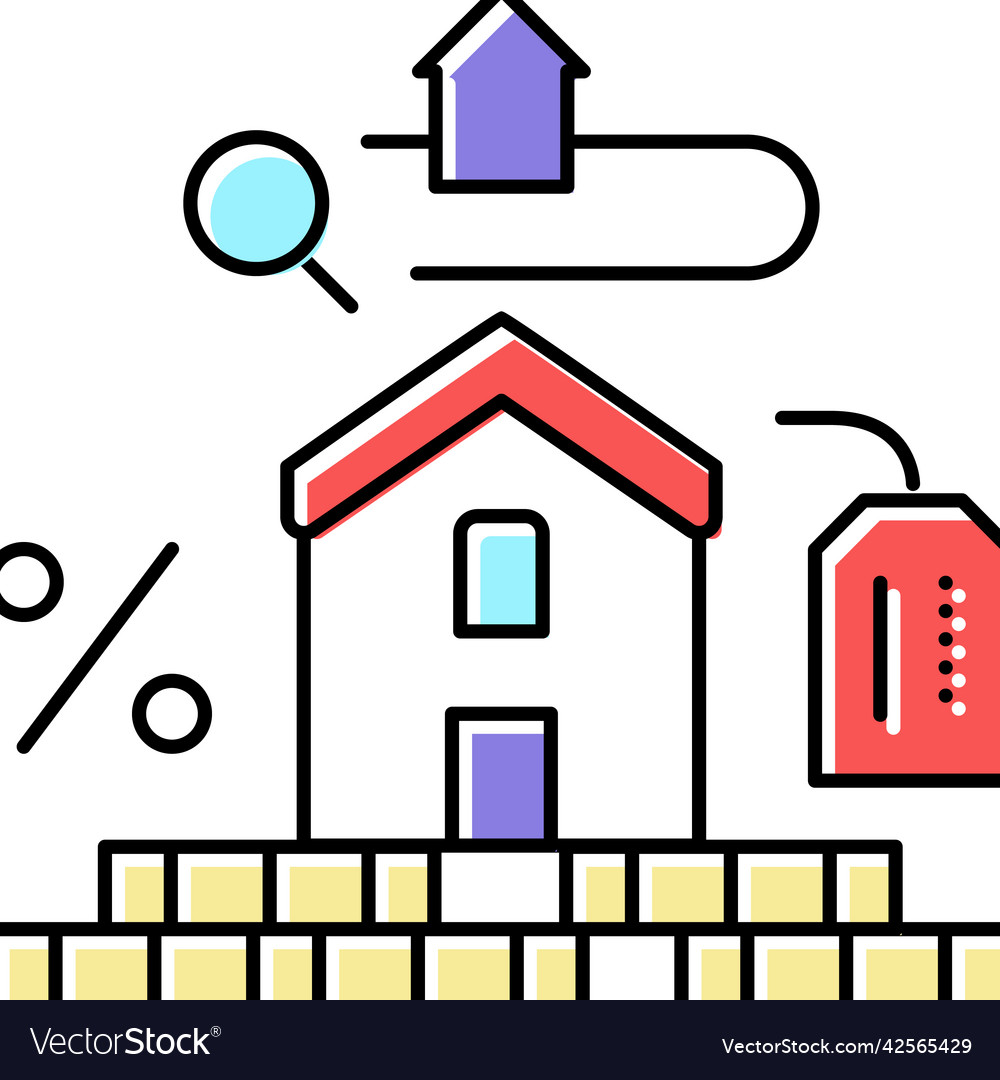Real estate taxes color icon vector image Real estate taxes color icon