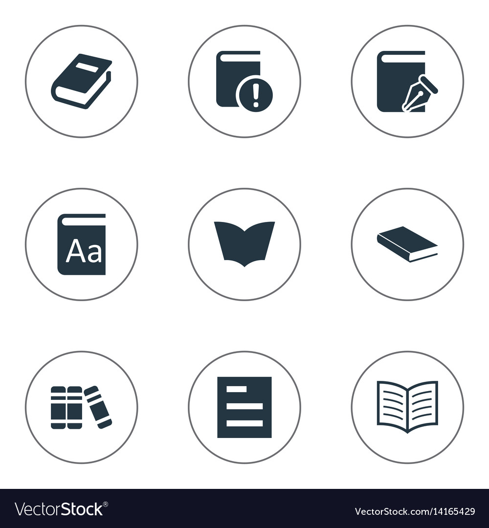 Set of simple reading icons