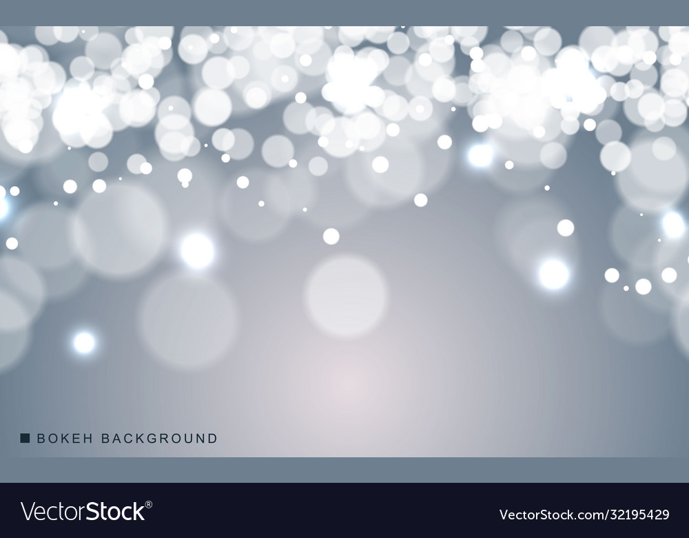 Silver abstract bokeh background sparkling lights vector image Silver abstract bokeh background sparkling lights