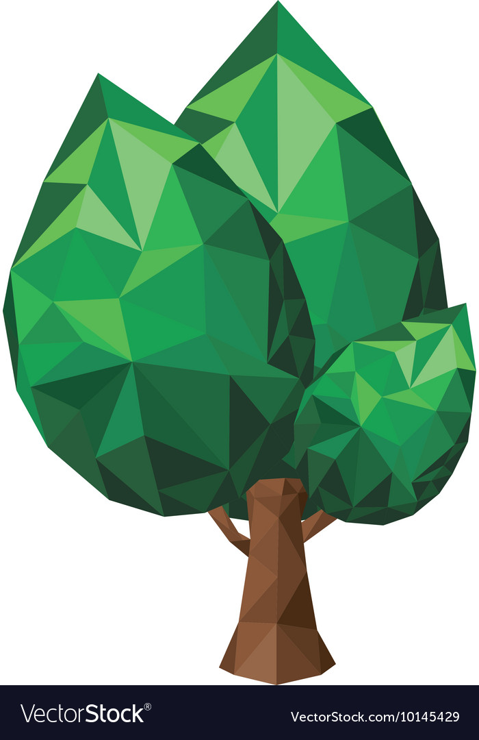 Tree low poly isolated icon design