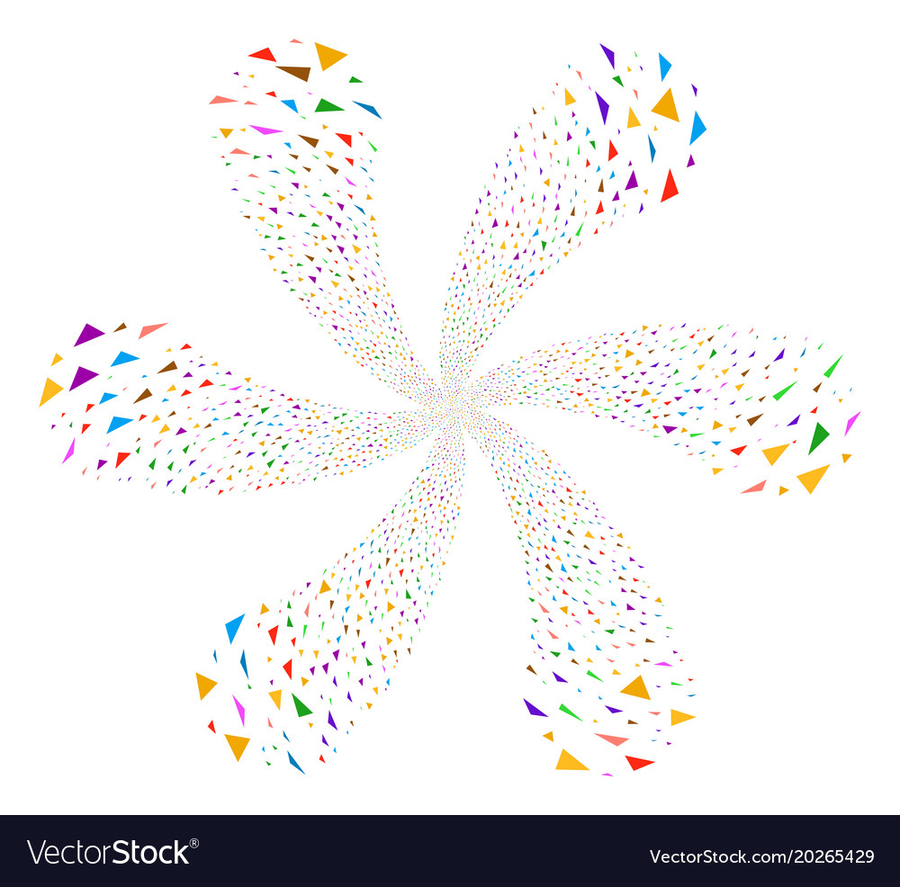 Triangular fragments swirl twist