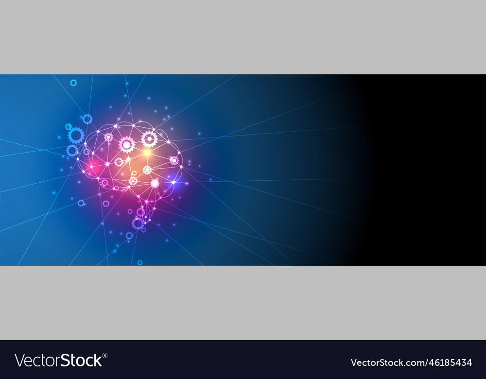 Artificial intelligence technology web background vector image Artificial intelligence technology web background