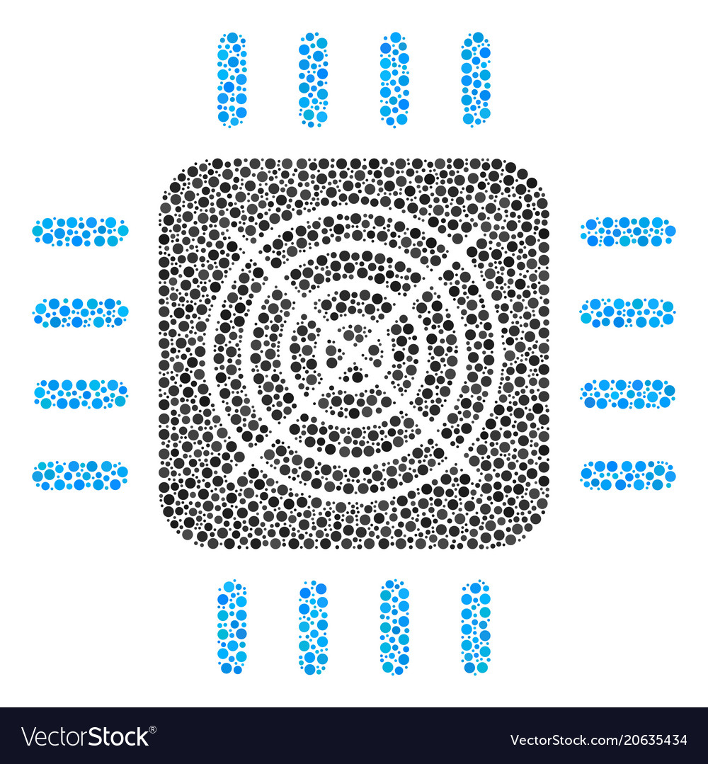 Asic processor mosaic of small circles vector image Asic processor mosaic of small circles