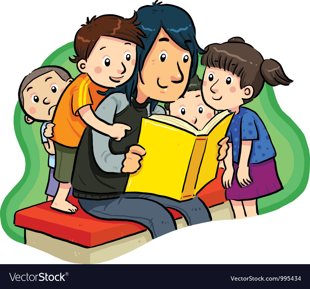 Book reading Royalty Free Vector Image - VectorStock