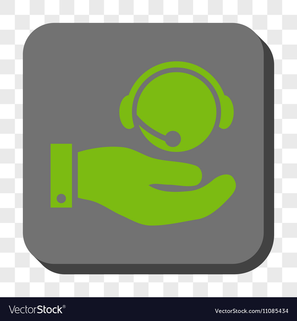 Call center service rounded square button