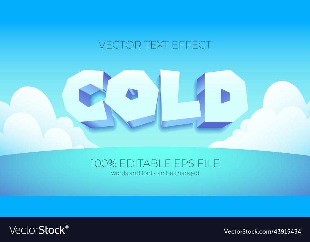 Cold text effect style eps editable vector image Cold text effect style eps editable