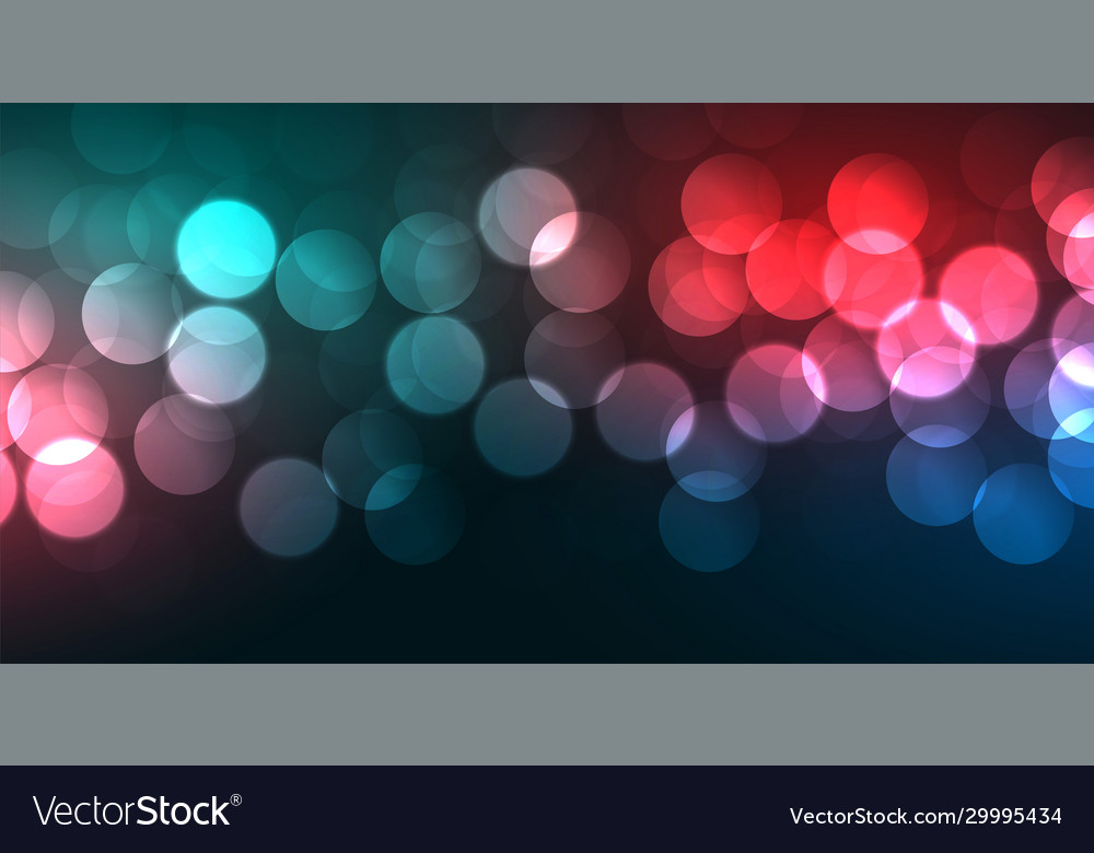 Colorful vibrant bokeh banner with light effect