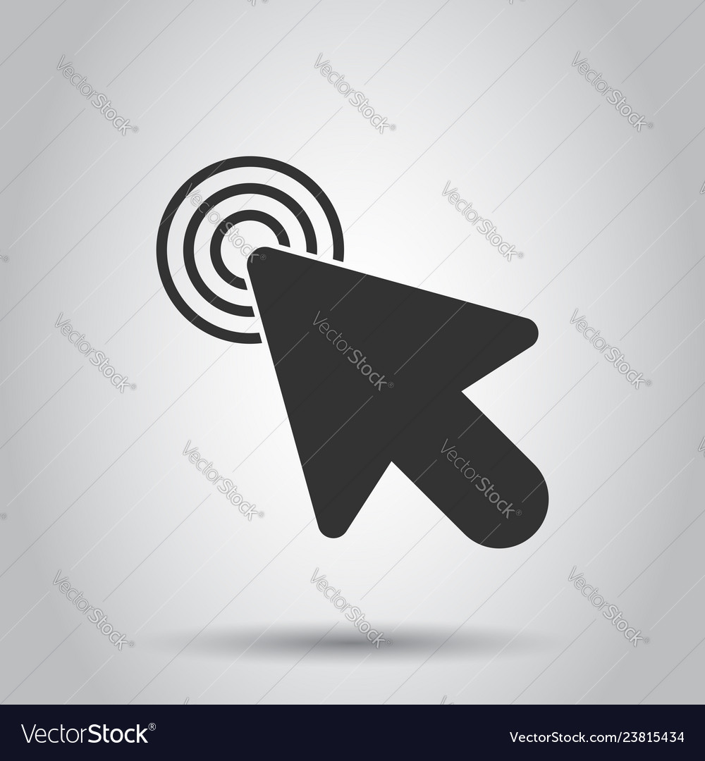 Computer mouse cursor icon in flat style arrow vector image Computer mouse cursor icon in flat style arrow