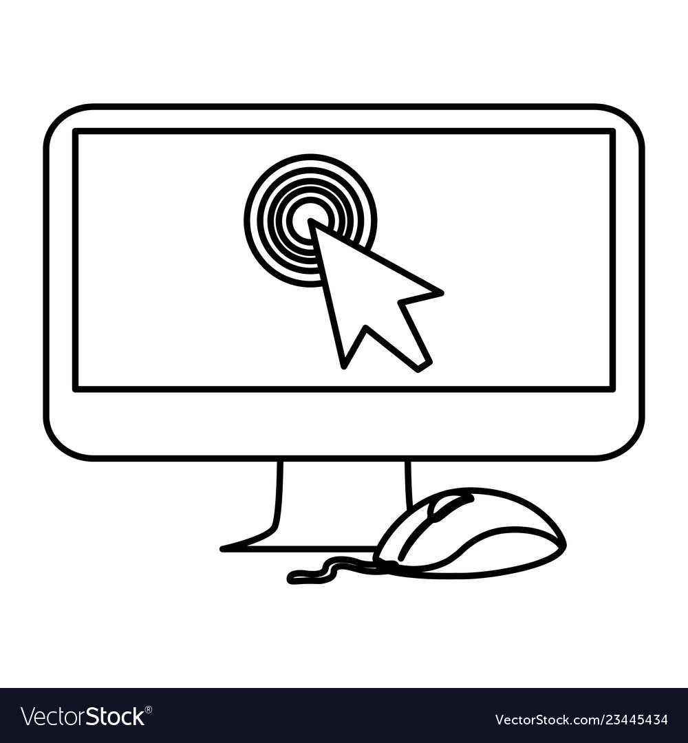Computer mit Maus und Cursor
