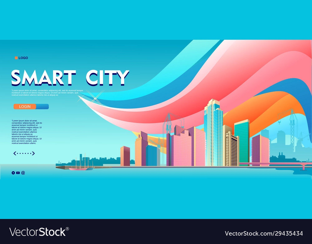 Conceptual Horizontal Banner Homepage Template Vector Image