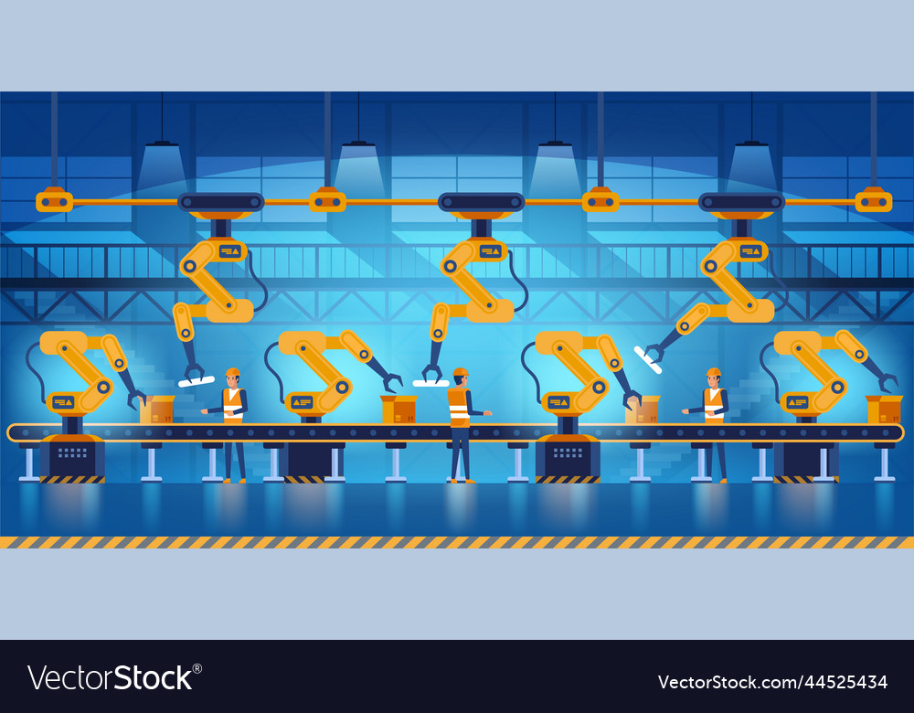 Efficient smart factory with workers robots