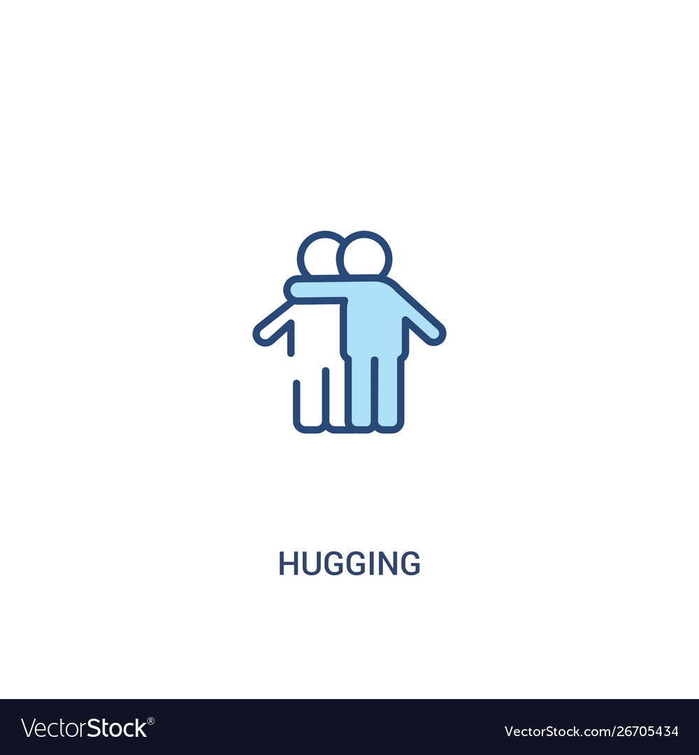 Hugging concept 2 colored icon simple line vector image Hugging concept 2 colored icon simple line