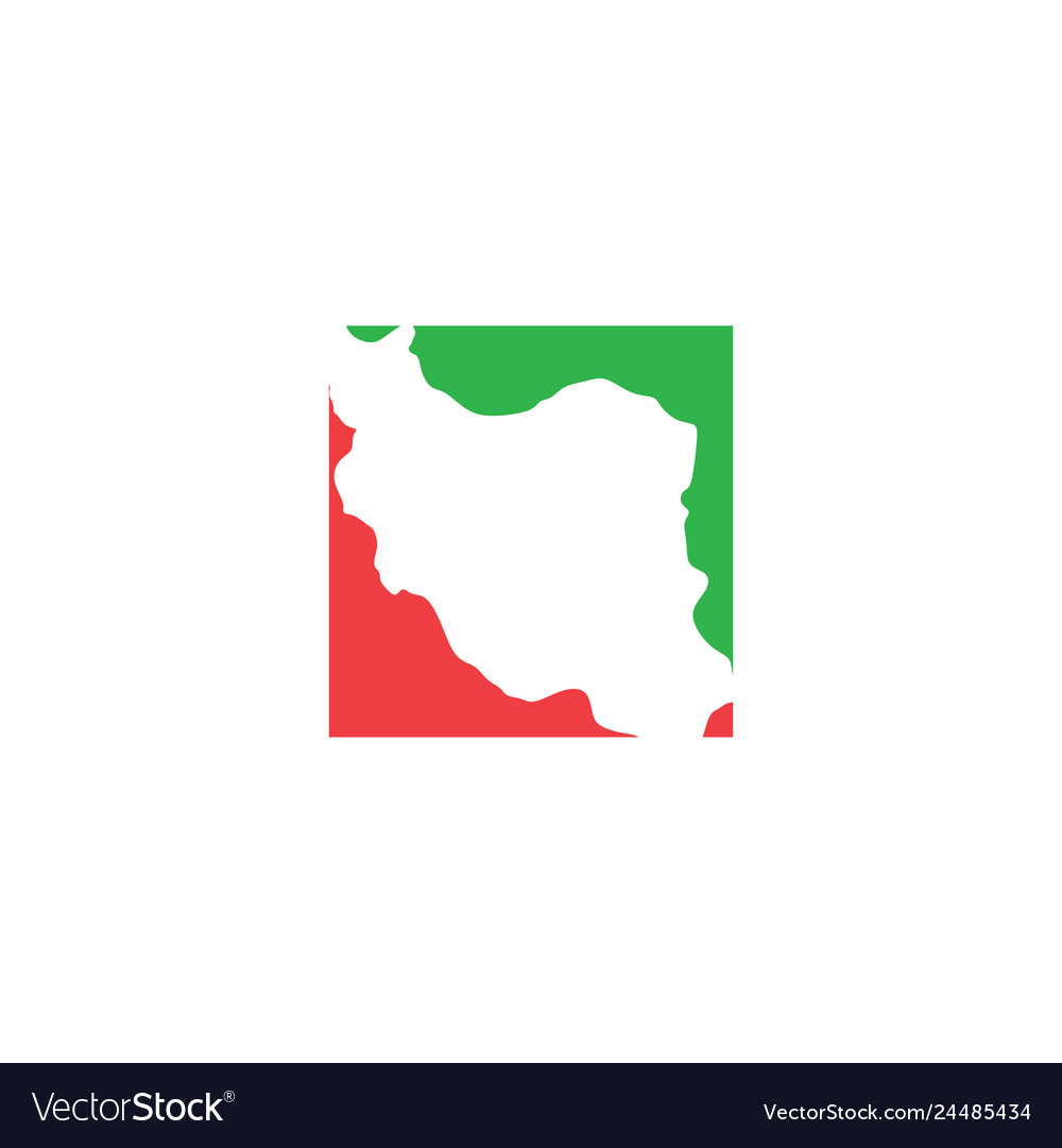 Iran map logo icon symbol element